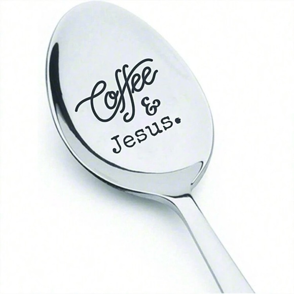 Coffee & Jesus Stir Spoon in Stainless Steel - Picture 2 of 5